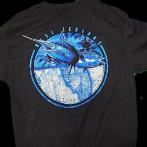 Black Reel Legends Large Short Sleeve T-Shirt with Marlin